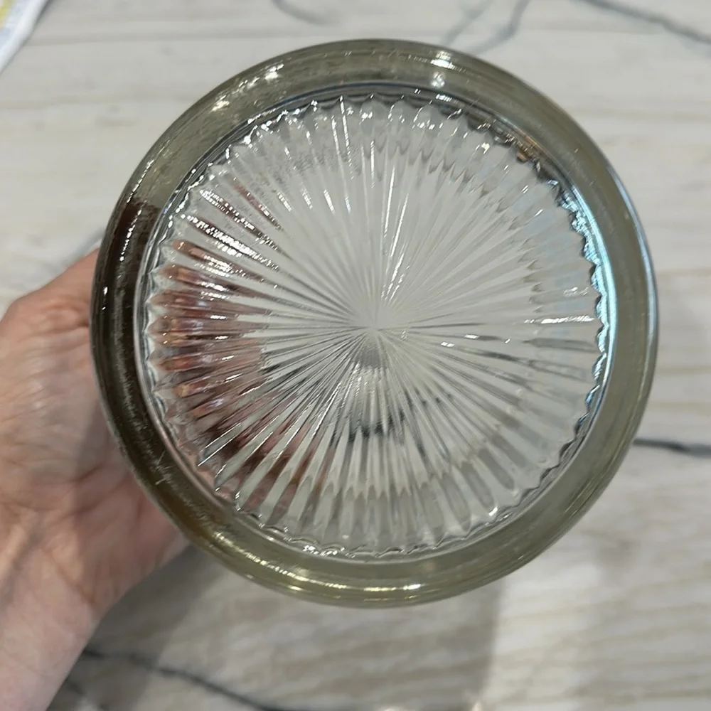VTG 1940's Bartlett Collins Etched Grapes And Leaves Ice Bucket w/lid Ice Bucket
